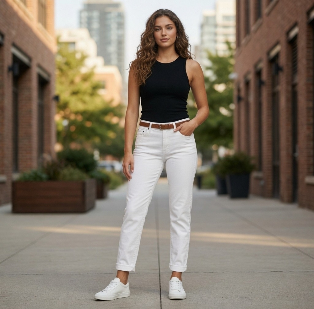 Jennifer Lopez Women's White Cotton Capri Jeans 2L Zip Front Stretch NWT